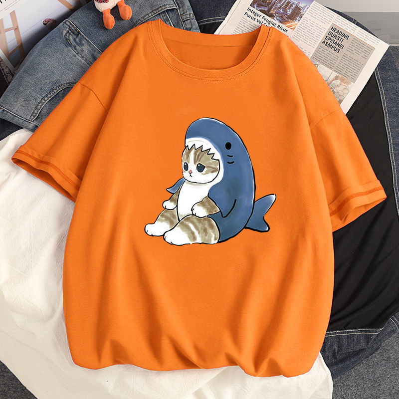 Damski T-shirt z motywem kotka