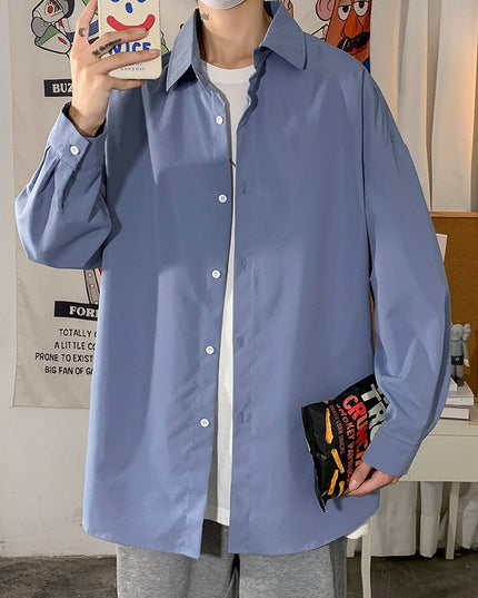 Męska koszula gładka o luźnym kroju