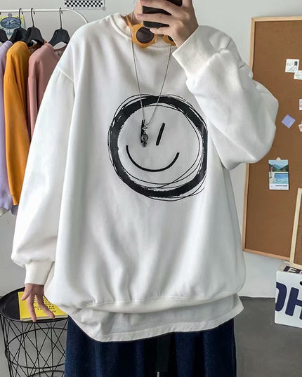 Męska bluza oversize bez kaptura z nadrukiem