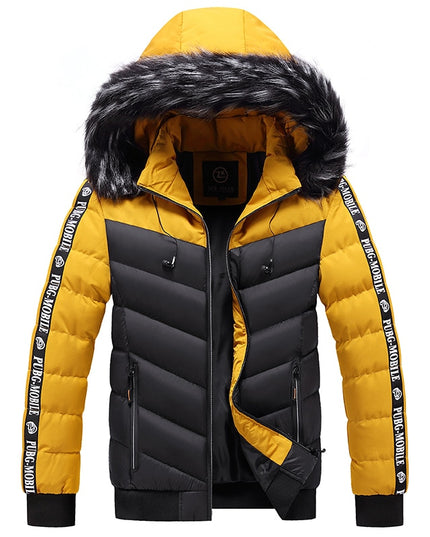 Męska kurtka zimowa ocieplana z kapturem