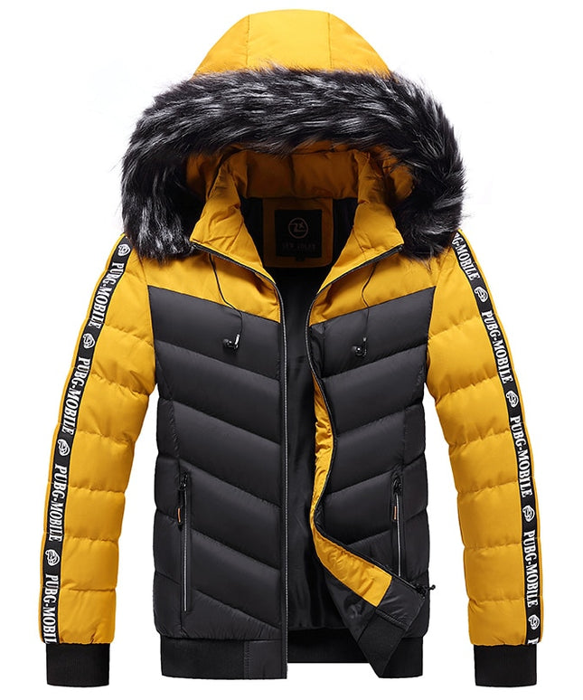 Męska kurtka zimowa ocieplana z kapturem