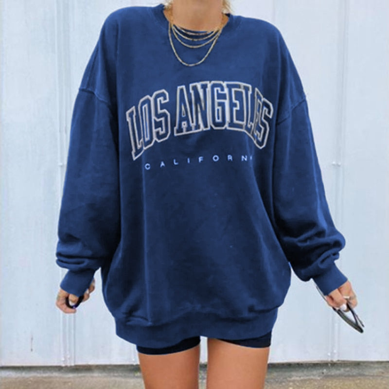 Damska bluza oversize z nadrukiem