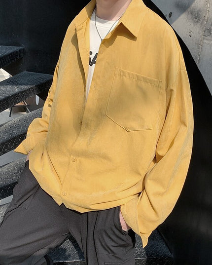 Męska koszula gładka o kroju oversize