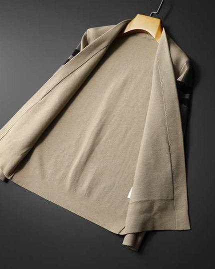 Męski sweter typu kardigan w kratkę