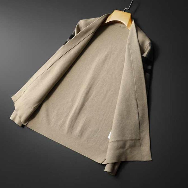 Męski sweter typu kardigan w kratkę
