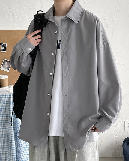 Męska koszula gładka o kroju oversize