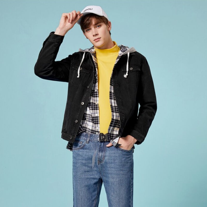 Męska kurtka jeansowa klasyczna o luźnym kroju