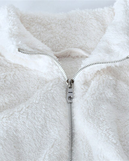 Damska bluza crop ze stójką z przyjemnego materiału