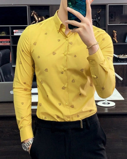 Męska koszula o dopasowanym kroju w listki