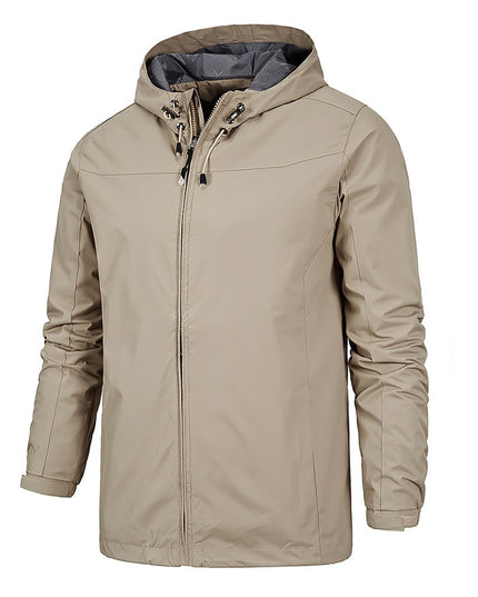 Męska kurtka przejściowa przeciwdeszczowa klasyczna z kapturem