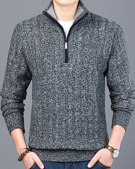 Męski sweter rozpinany z kołnierzykiem