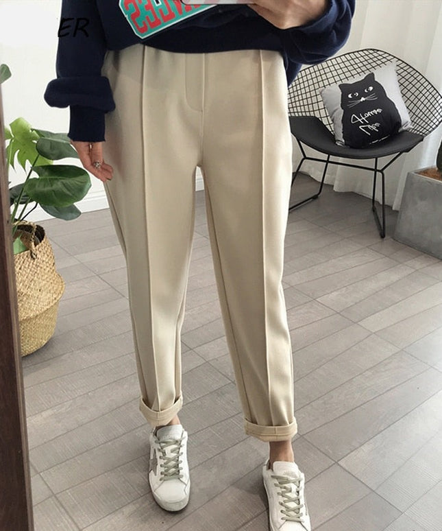 Damskie spodnie chinosy z miękkiej tkaniny