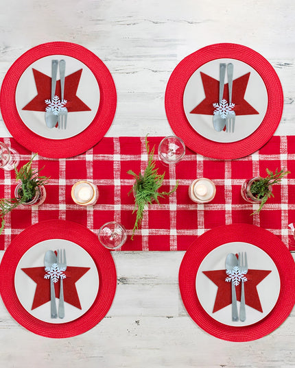 Świąteczne pokrowce na sztućce w kształcie gwiazdy (4szt)