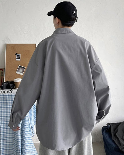 Męska koszula gładka o kroju oversize