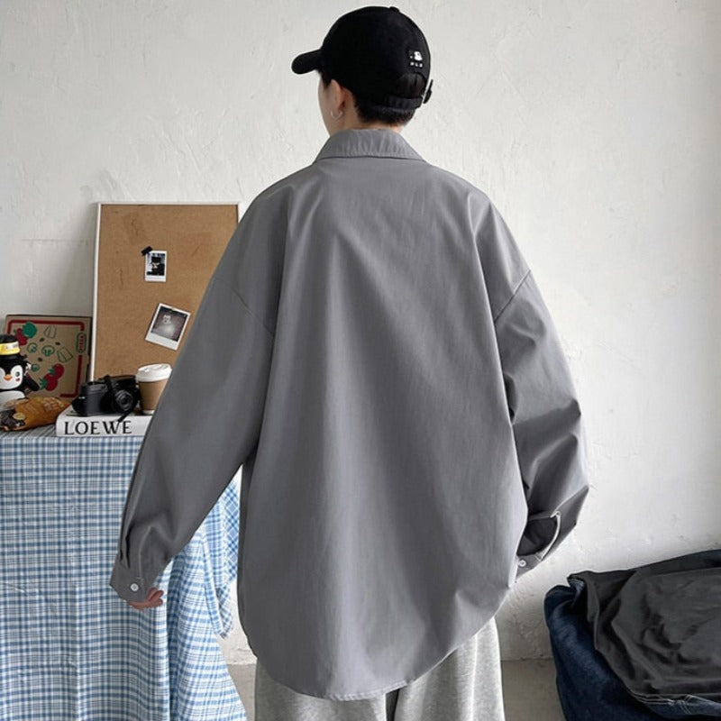 Męska koszula gładka o kroju oversize