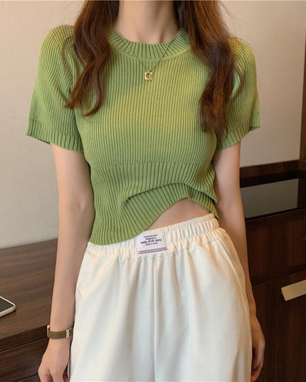 Damski T-shirt klasyczny w prążki