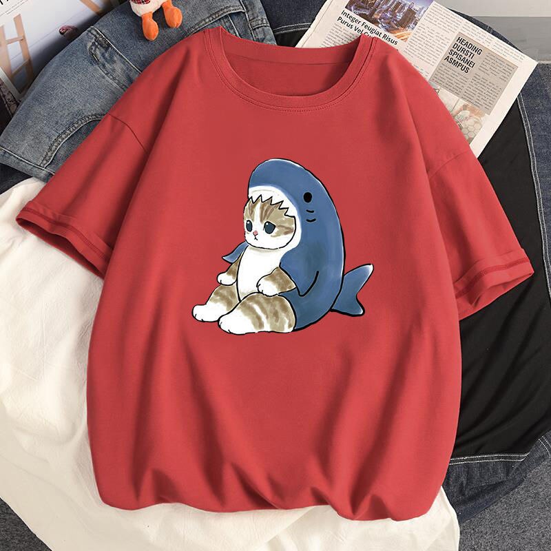 Damski T-shirt z motywem kotka
