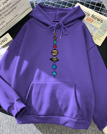 Męska bluza z kapturem z nadrukiem układu słonecznego