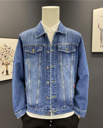 Męska kurtka jeansowa klasyczna o prostym kroju