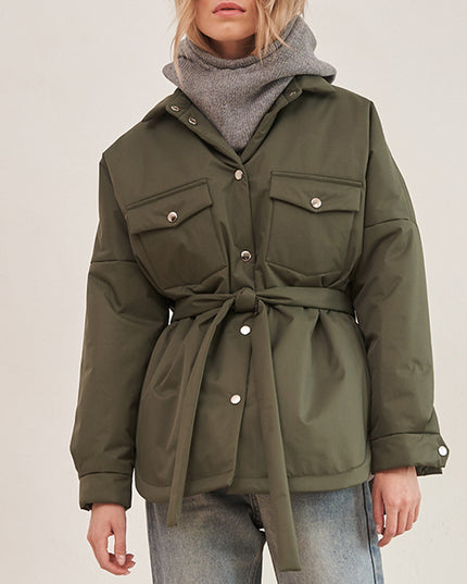 Damska kurtka przejściowa koszulowa ocieplana