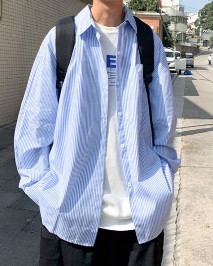 Męska koszula o kroju oversize w paski