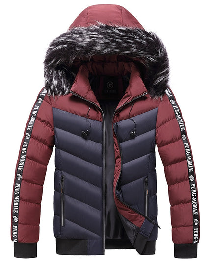Męska kurtka zimowa ocieplana z kapturem