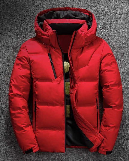 Męska kurtka zimowa pikowana z kapturem