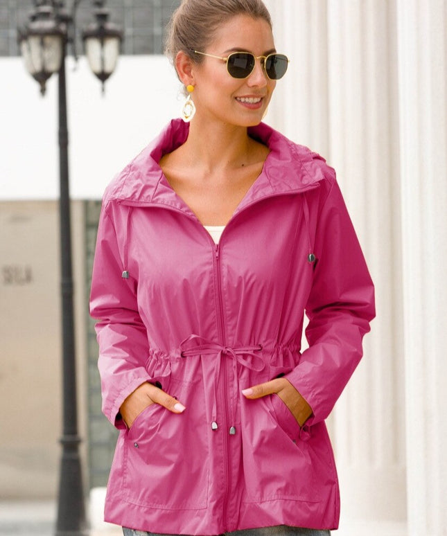 Damska kurtka przejściowa wiązana w talii