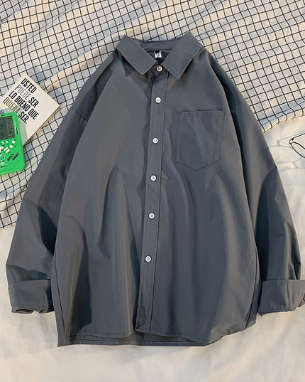 Męska koszula gładka o kroju oversize