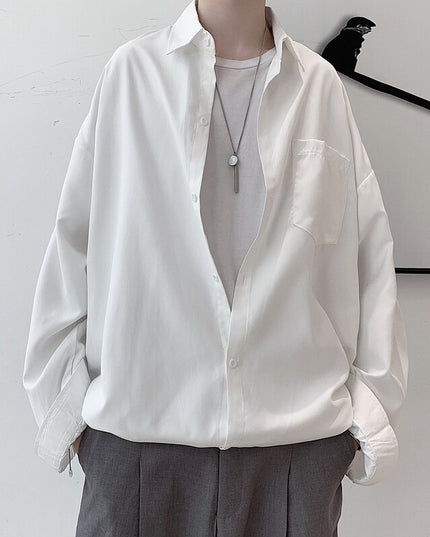 Męska koszula gładka o kroju oversize