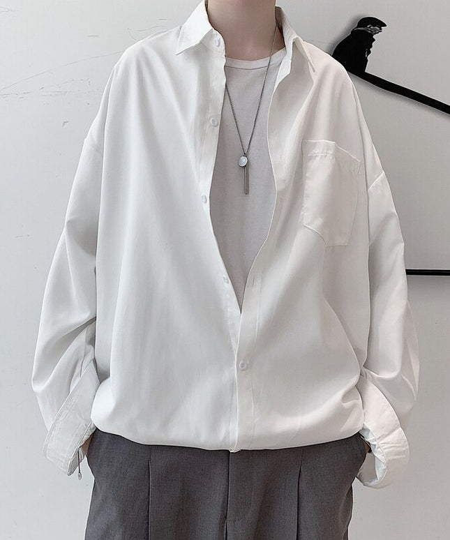 Męska koszula gładka o kroju oversize