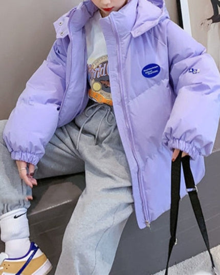 Damska kurtka zimowa oversize z kapturem