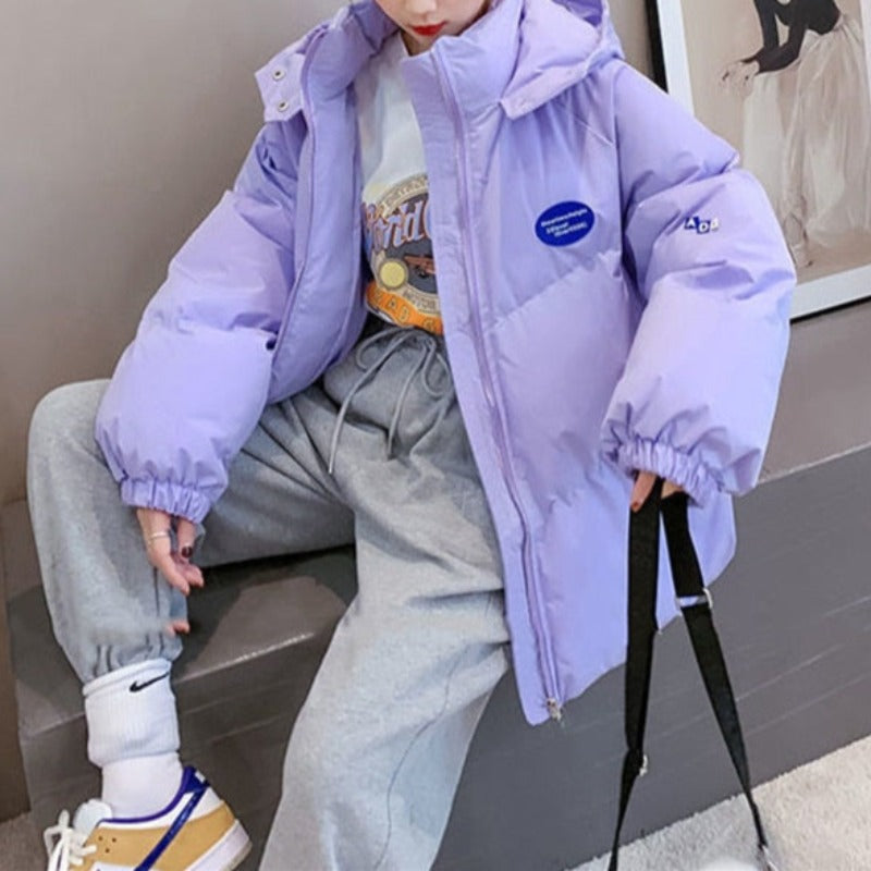 Damska kurtka zimowa oversize z kapturem