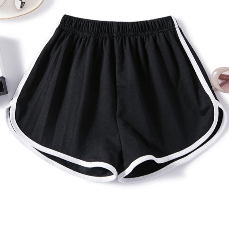 Damskie szorty sportowe z lamówką