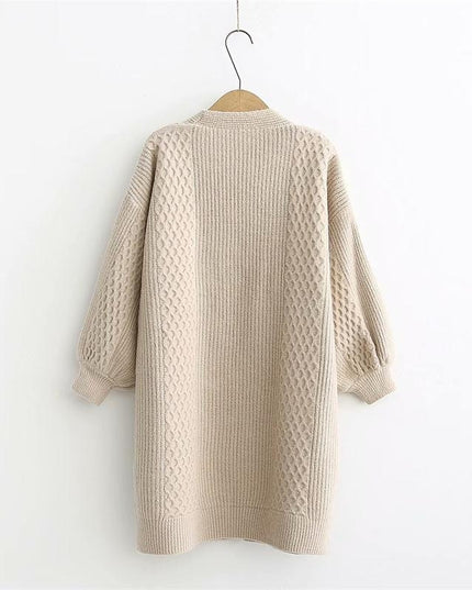 Damski sweter typu kardigan z ozdobną fakturą