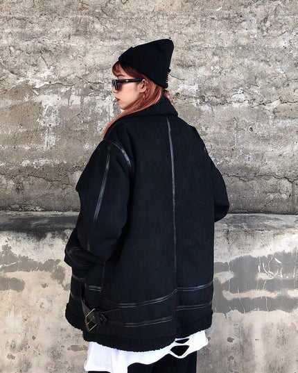 Damska kurtka zimowa pilotka z kożuszkiem