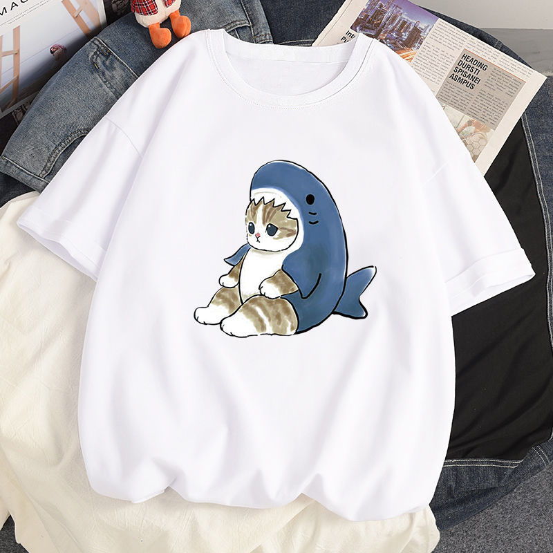 Damski T-shirt z motywem kotka