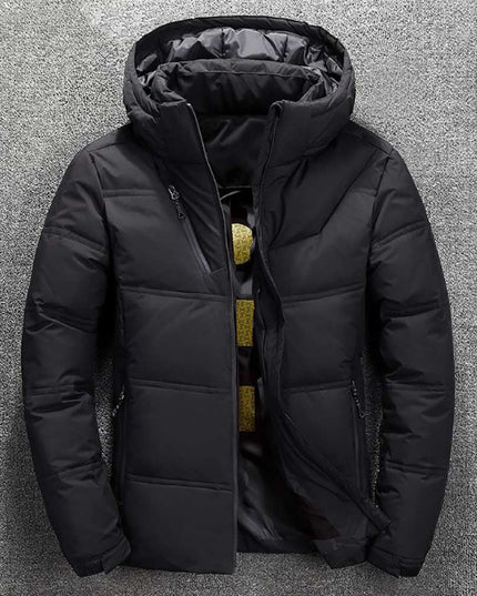 Męska kurtka zimowa pikowana z kapturem