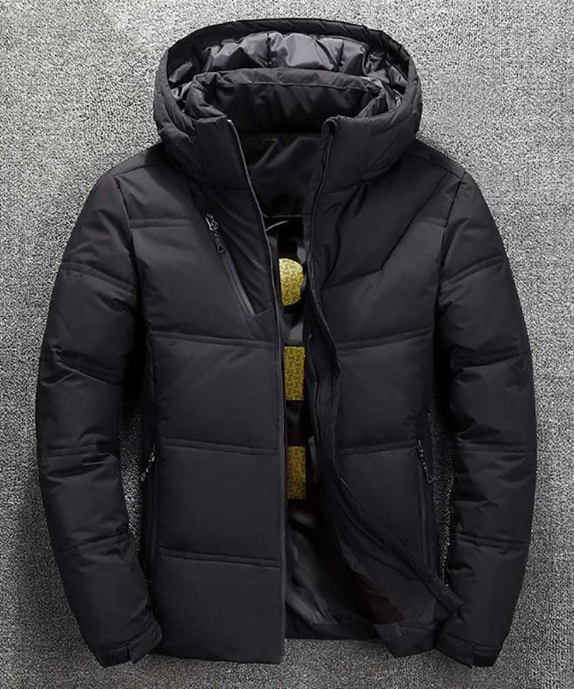 Męska kurtka zimowa pikowana z kapturem