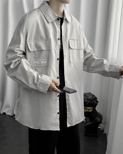 Męska koszula o kroju oversize z napisami