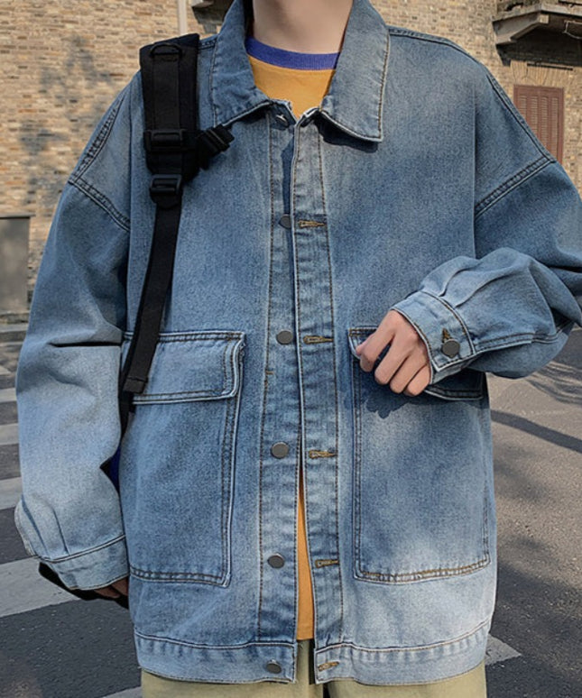 Męska kurtka jeansowa klasyczna oversize