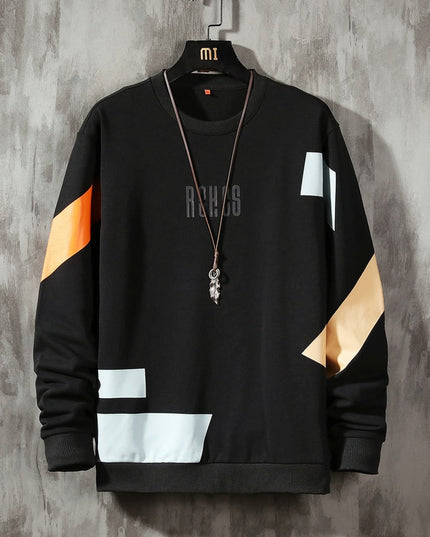 Męska bluza bez kaptura w kolorowe paski