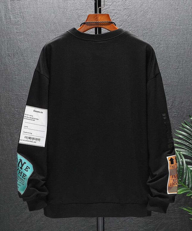 Męska bluza bez kaptura z nadrukami