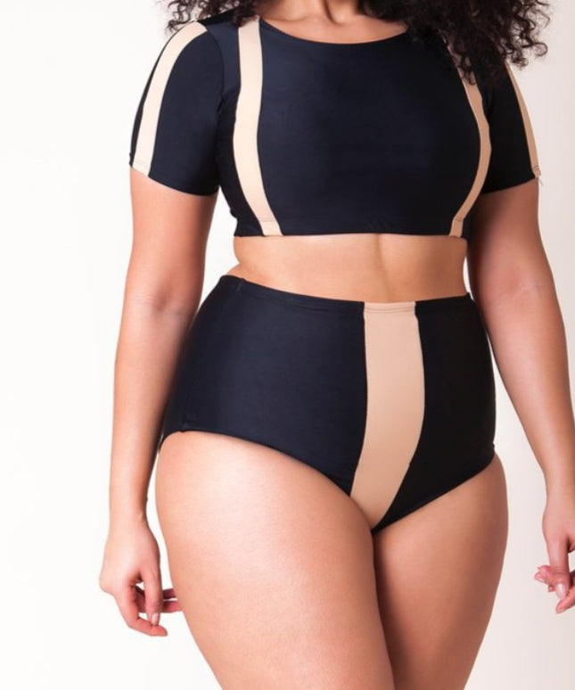 Dwuczęściowy strój kąpielowy plus size tankini