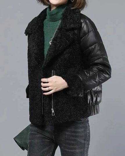 Damska kurtka zimowa z kożuszkiem