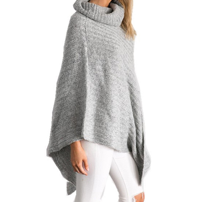 Damski sweter asymetryczny typu ponczo