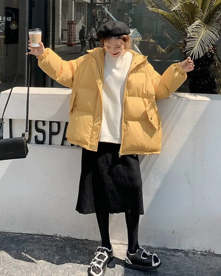 Damska kurtka zimowa oversize z kapturem