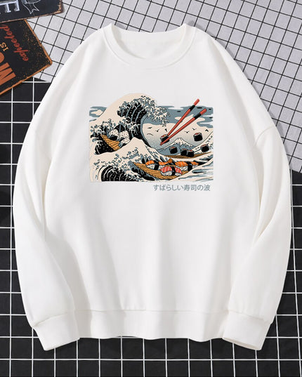 Męska bluza bez kaptura z nadrukowanym obrazkiem