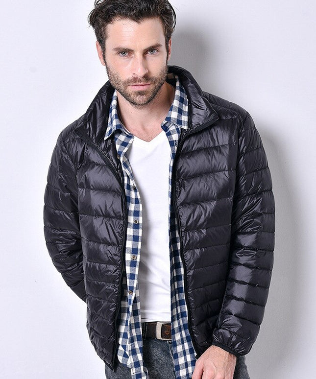 Męska kurtka zimowa pikowana ze stójką