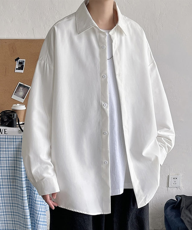 Męska koszula gładka o kroju oversize